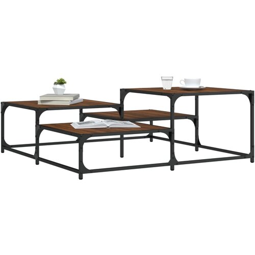 vidaXL Stolić za kavu boja hrasta 107 x 107 x 40 cm konstruirano drvo Cijene