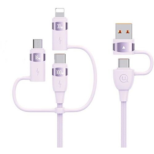 Usams KABEL 6V1 USB-C USB MICRO-USB ZA LIGHTNING ZA TELEFONE 1.2M 100W, (21980511) Cene