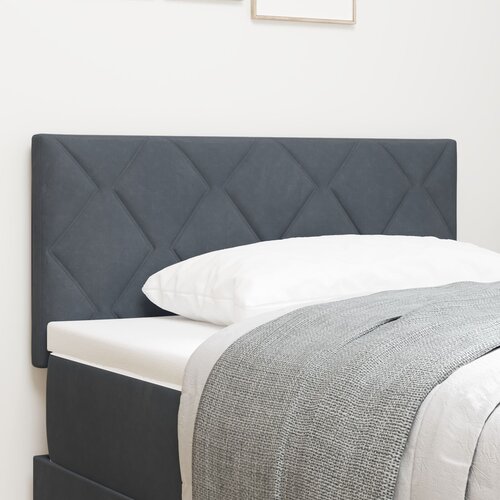 VidaXL Vzglavje z Diamantno Blokovno Obliko Temno Sivo 90 cm Velvet Slike