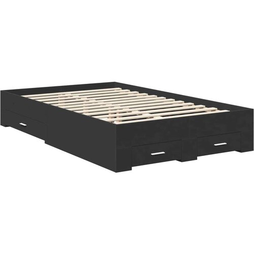  Okvir za krevet Crna 135 x 190 cm Konstruirano drvo Slike