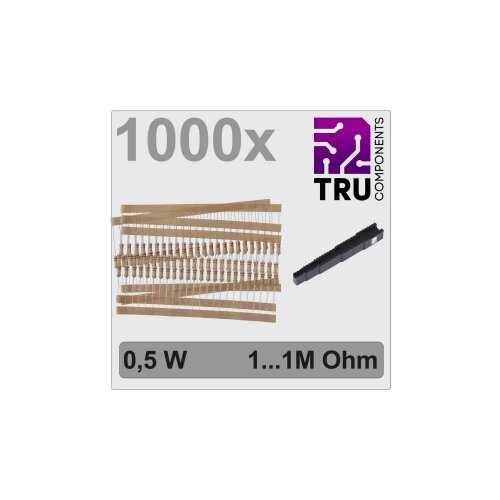 TRU COMPONENTS TC-12888492 T22P106 komplet ugljenoslojnih otpora aksijalno ožičen 0.5 W 5 % 1000 St. Slike