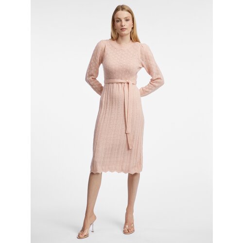 Orsay Women&amp;#039;s Light Pink Sweater Dress with Wool - Women Slike