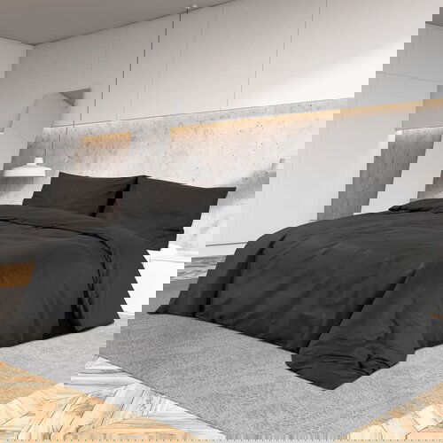 vidaXL Komplet posteljine crna 220 x 240 cm od pamuka Cijene