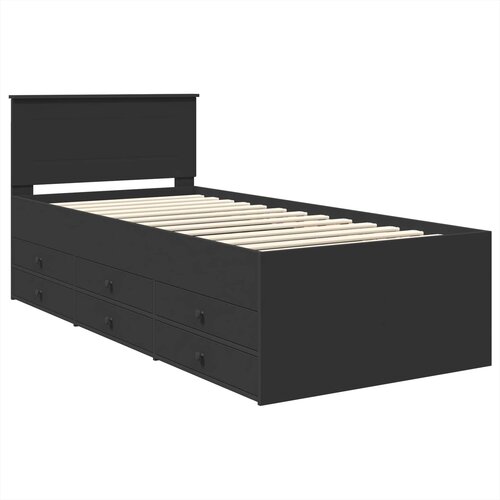  Krevet na dan s ladicama Crna 100 x 200 cm Konstruirano drvo Slike
