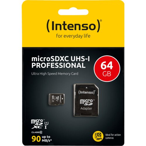 Intenso Micro SDHC/SDXC kartica 64GB Class 10, UHS-I +adapter, Pro - MicroSD 64GB Class10 UHS-I Pro Cijene