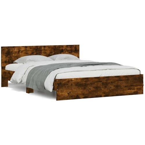 vidaXL Okvir za krevet s uzglavljem i LED boja hrasta 150x200 cm Cijene