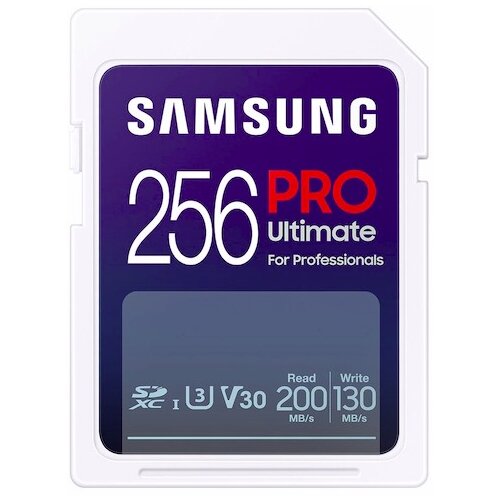 Samsung SD Card 256GB, PRO Ultimate, SDXC, UHS-I U3 V30, Read up to 200MB/s, Write up to 130 MB/s, for 4K an - MB-SY256S/WW Cene