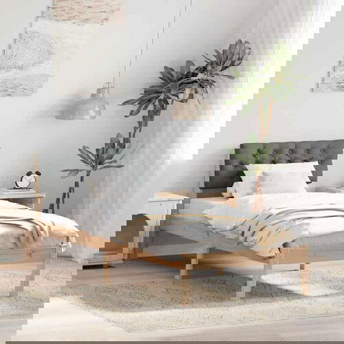 VidaXL Okvir kreveta smeđe i tamnosivo 80 x 200 cm Masivna borovina Slike