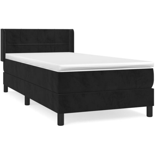  Box spring postelja z vzmetnico črna 90x200 cm žamet Cene