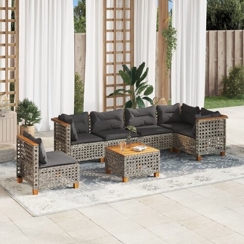 vidaXL 7-dijelni set vrtnih sofa sivi od poliratana Cijene