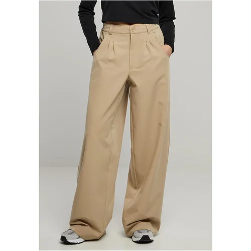 Urban Classics Women's trousers with ultra-wide pleating at the front sand beige