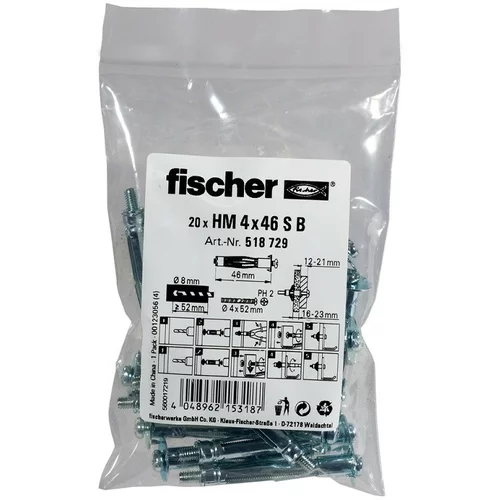 Fischer Metalna tipla za šupljine (Ø x D: 8 x 46 mm, 20 Kom.)