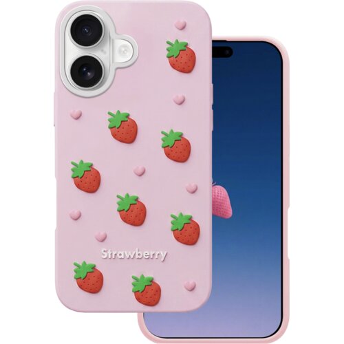 Onasi Jagoda silikonski ovitek za iPhone 17 - roza Cene