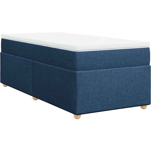  Krevet s oprugama i madracem plavi 100 x 200 cm od tkanine Slike