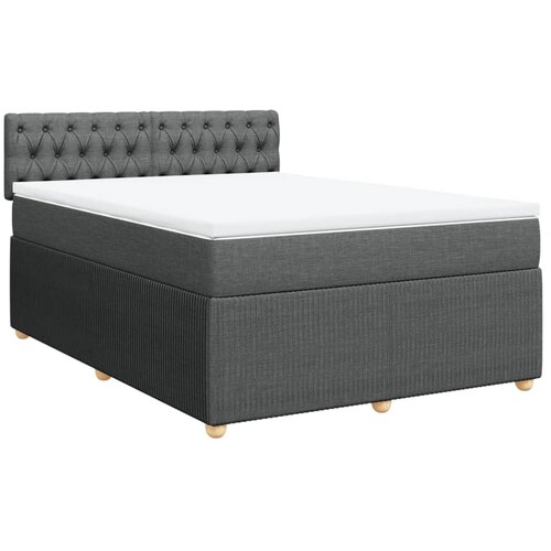 Maison Chic Box spring posteljni - Vzmetna postelja z vzmetnico temno siv 140x190 cm blago SL24609, (21890857) Cene