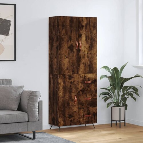 vidaXL Visoka komoda dimljeni hrast 69 5x34x180 cm konstruiranog drva Cene