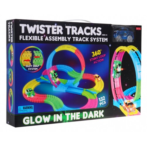  Svjetleća staza za autiće Glow track- 132 elemenata Slike