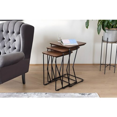 Hanah home ren - walnut walnut nesting table (3 pieces) Cene