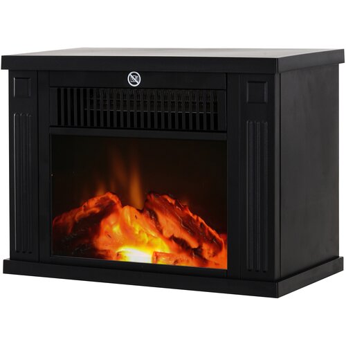 HOMCOM Namizni električni kamin z učinkom plamena, kamin z nastavljivo močjo 600/1200W, pokritost 10-15m², črn, (20752710) Cene