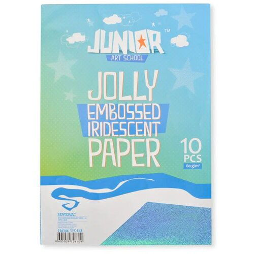 Junior jolly Embossed Iridescent Paper, sjajni papir, A4, 10K, odaberite nijansu Plava Cene