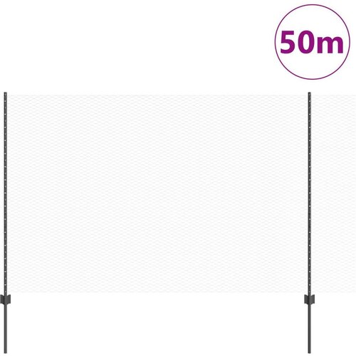  Stupovi ograde 22 kom U-kanal siva 160 cm čelik &amp;Scaron;esterokutna ograda siva 1.6x50 m čelik Slike