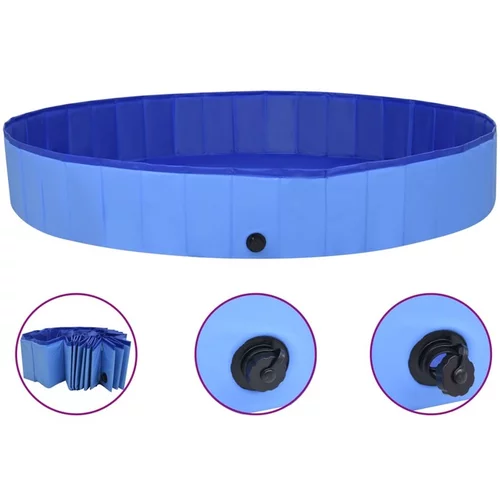  Zložljiv bazen za pse moder 200x30 cm PVC