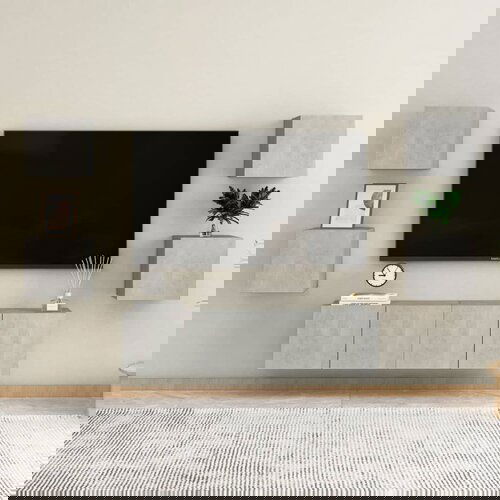 vidaXL 6-dijelni set TV ormarića siva boja betona od iverice Cijene