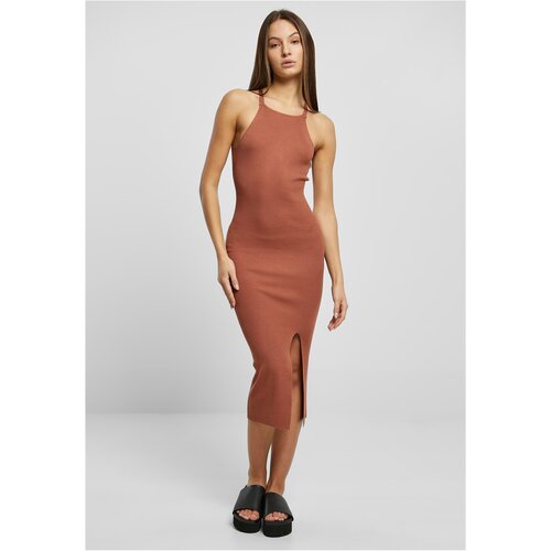 UC Ladies Ladies Midi Rib Knit Crossed Back Dress terracotta Slike