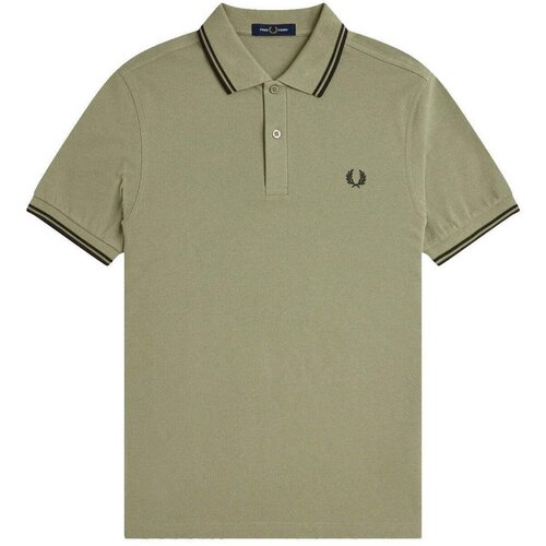 Fred Perry Twin Tipped Polo Shirt Olive Mint/Night Green Zelena Slike