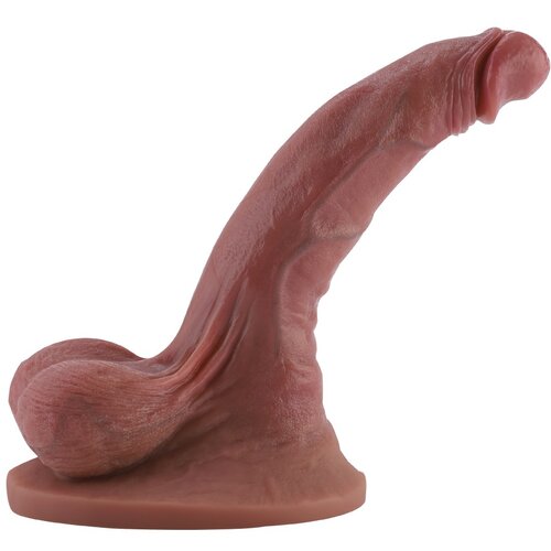HiSmith HSA135 Realistic Silicone Dildo 3D Ball with Big Strong Suction Cup KlicLok 22.5cm Brown Slike