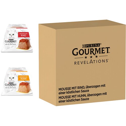  Varčno pakiranje Gourmet Revelations Mousse mačja hrana 48 x 57 g - Govedina in pi&scaron;čanec Cijene