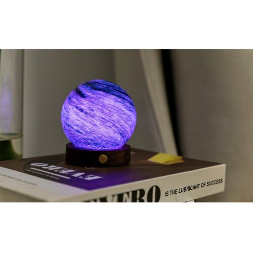 Gingko LED namizna svetilka v temni naravni barvi s steklenim senčilom (vi&amp;scaron;ina 9 cm) Stellar Ocean &amp;ndash; Slike