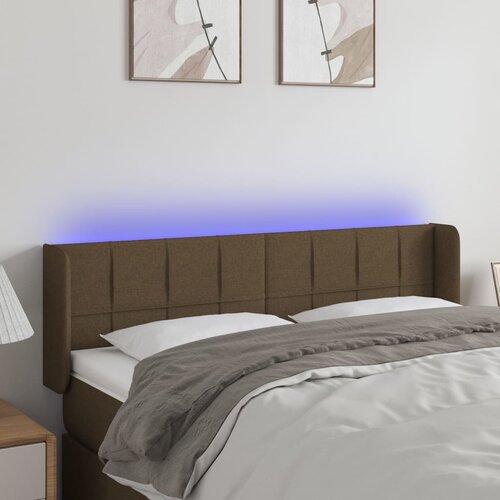  LED uzglavlje tamnosmeđe 147x16x78/88 cm od tkanine Cijene
