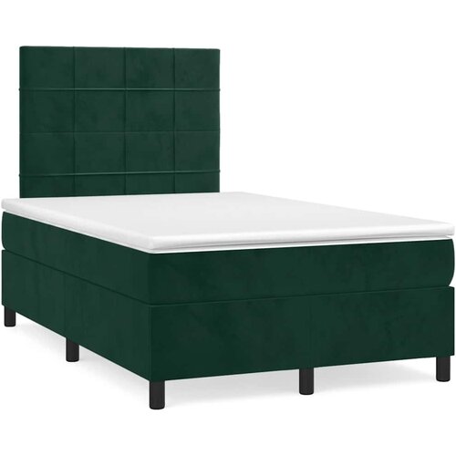 Krevet s oprugama i madracem LED tamnozelenim 120x190 cm bar&amp;scaron;un Slike