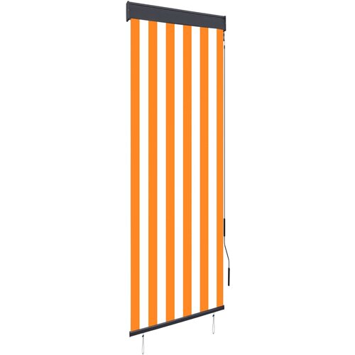 VidaXL Zunanje rolo senčilo 60x250 cm belo in oranžno, (20767626) Slike
