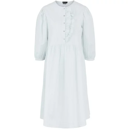 Pieces Košulja haljina 'Luca' svijetlosiva / bijela