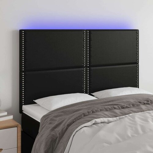  Uzglavlje crno 144x5x118/128 cm od umjetna koža Slike
