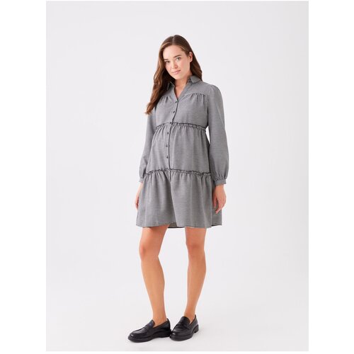 LC Waikiki Patterned Long Sleeve Maternity Shirt Dress Slike