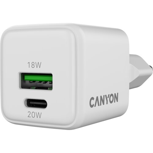  Charger CU20AC GaN 20W 1xPD 1xQC EU White Slike