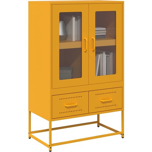 vidaXL Visoka omara gorčično rumena 68x39x111,5 cm jeklo Cene