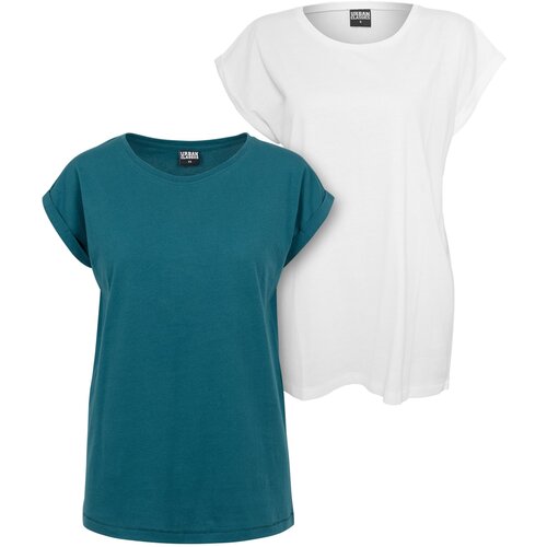 UC Ladies Ladies Extended Shoulder Tee 2-Pack teal+white Slike