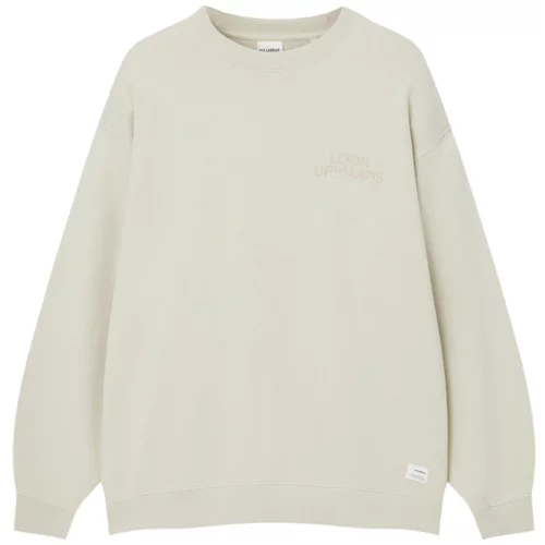 Pull&Bear Sweater majica bež / sivkasto bež / crna / bijela