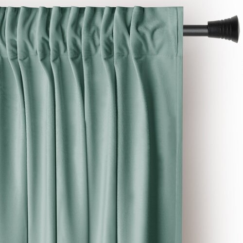 Restilo Svetlo zelena žametna zavesa za delno zatemnitev 140x270 cm Pleat – Cene