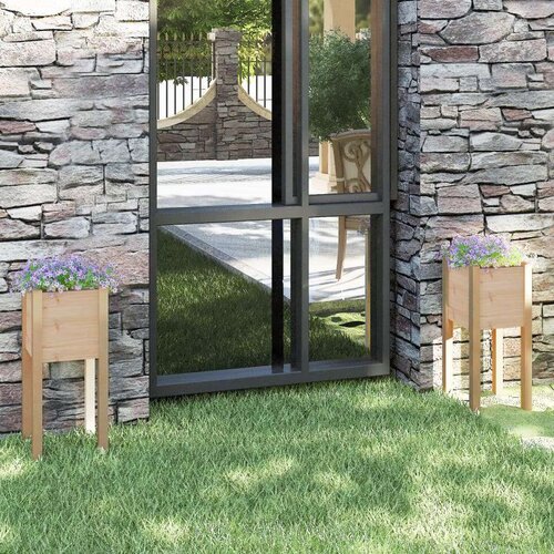 vidaXL vrtne sadilice 2 kom 31 x 31 x 70 cm od masivne borovine Cene