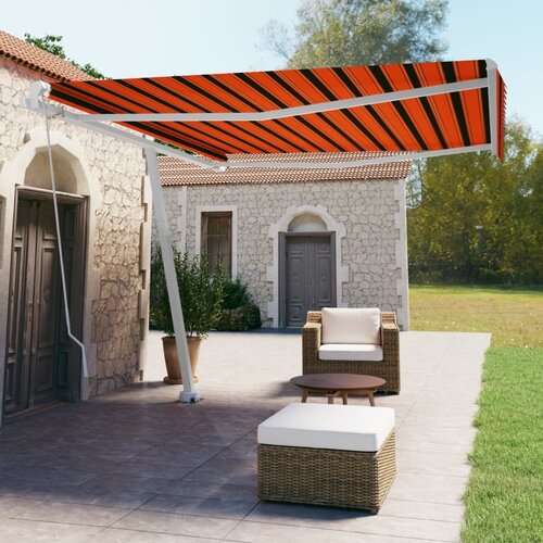 vidaXL Samostojeća tenda ručno uvlačenje 400 x 350 cm narančasto-smeđa Cijene