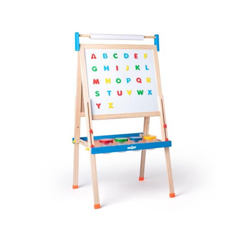 Woody &amp;bdquo;ABC&amp;ldquo; tabla s črkami, z zvitkom papirja in posodicami Slike
