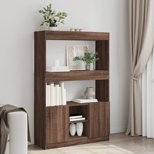 VidaXL Visoka komoda boja hrasta 92x33x140 cm od konstruiranog drva Slike