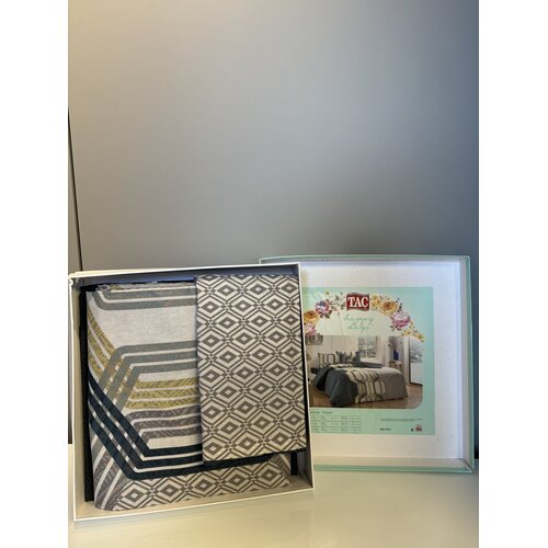 Tac Set posteljine Vesper, 160x220cm, Belo-teget Cene