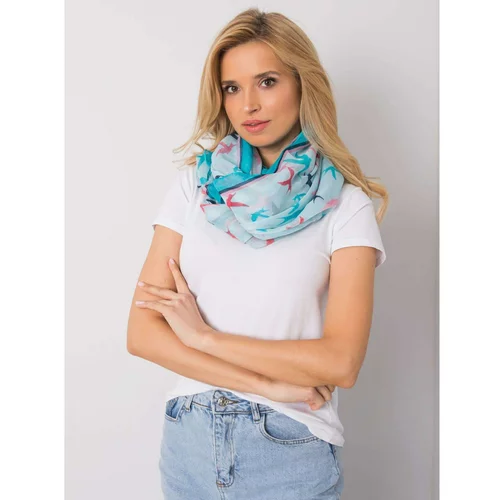 Fashion Hunters Blue scarf with colorful print