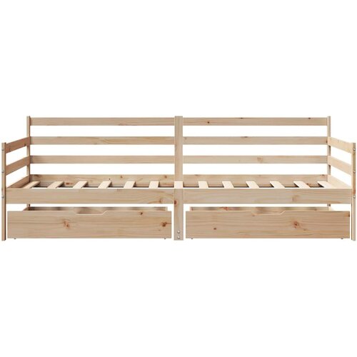  Dnevni krevet s ladicama bez madraca bijeli 80x200 cm masivno drvo Slike